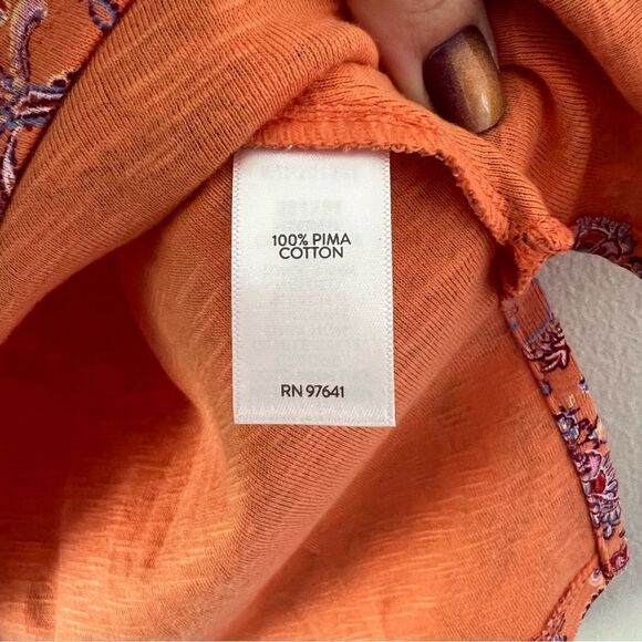 J. Jill Paisley Pima Slub Scoop Neck Tee Top Size XS - Picture 10 of 10